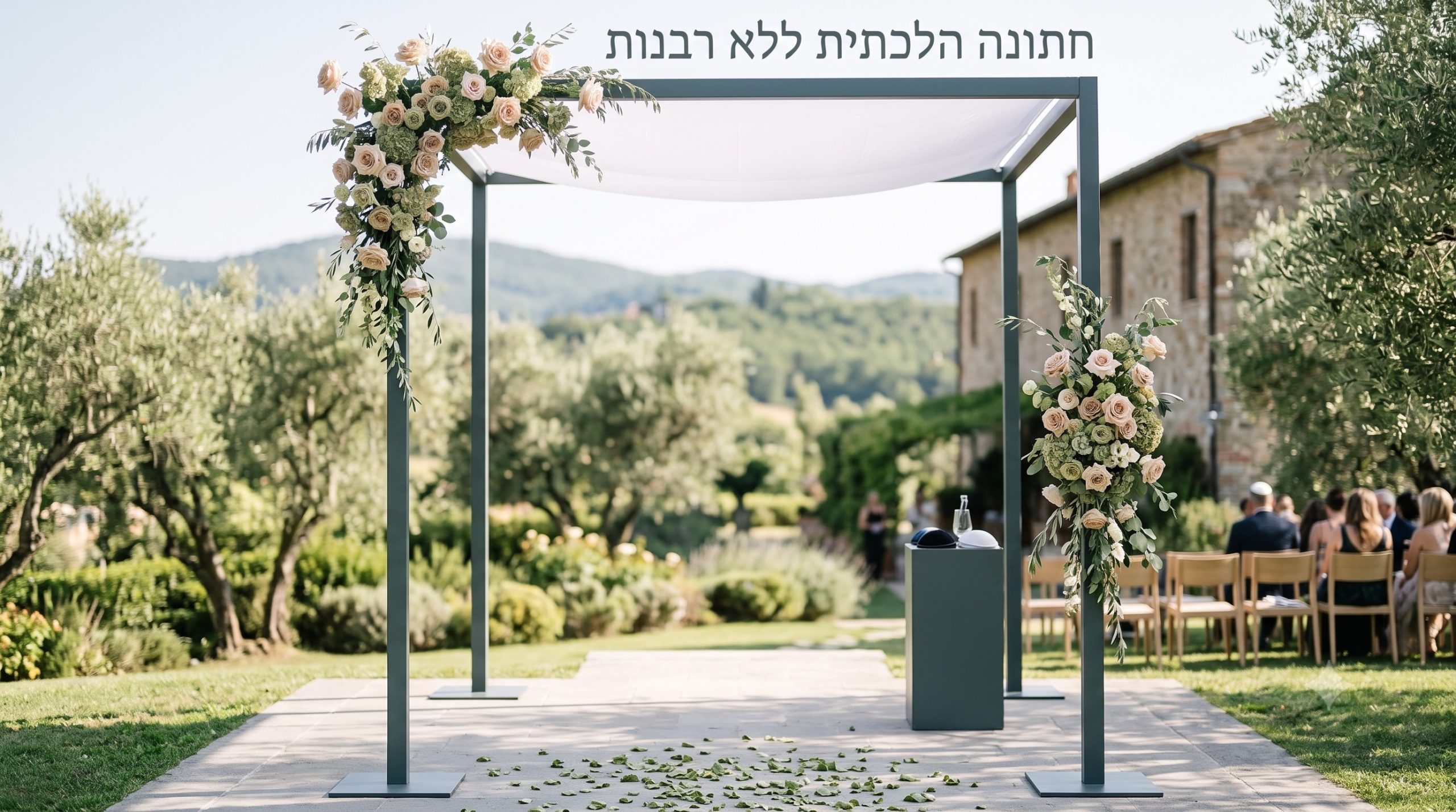 טקס חתונה הלכתית ללא רבנות בעיצוב מודרני מבית